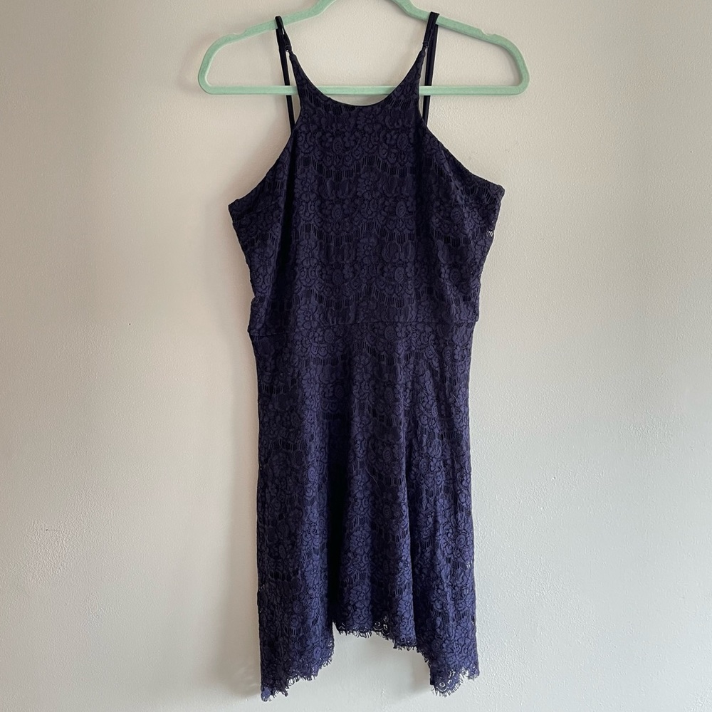 Love, Fire Navy Blue Lace Dress Size Large